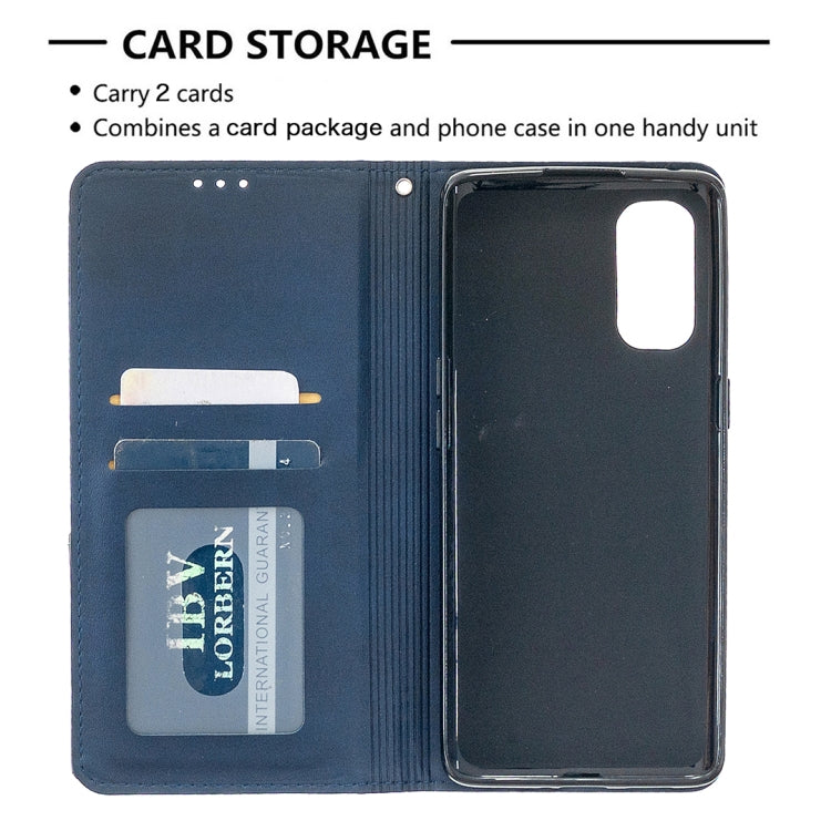 For OPPO Reno4 Pro 5G Rhombus Texture Horizontal Flip Magnetic Leather Case with Holder & Card Slots