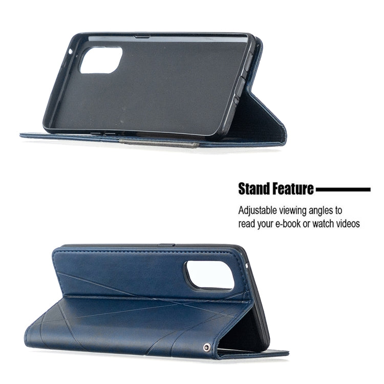 For OPPO Reno4 Pro 5G Rhombus Texture Horizontal Flip Magnetic Leather Case with Holder & Card Slots