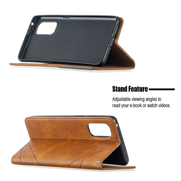 For OPPO Reno4 Pro 5G Rhombus Texture Horizontal Flip Magnetic Leather Case with Holder & Card Slots