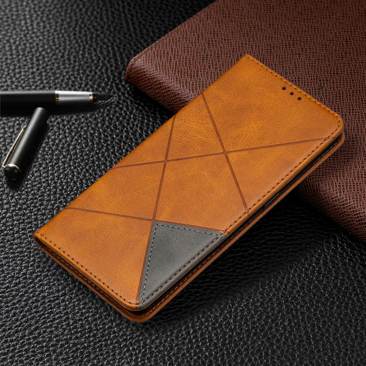 For OPPO Reno4 Pro 5G Rhombus Texture Horizontal Flip Magnetic Leather Case with Holder & Card Slots