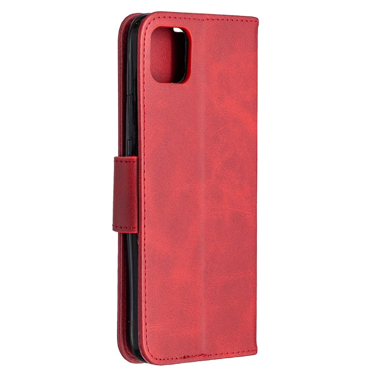 For OPPO Realme C11 Retro Lambskin Texture Pure Color Horizontal Flip PU Leather Case, with Holder & Card Slots & Wallet & Lanyard