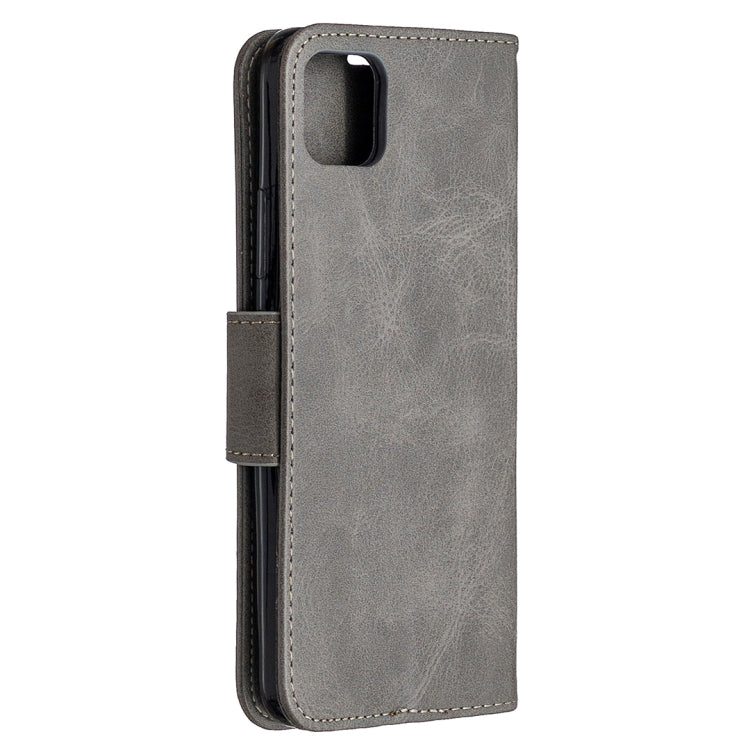 For OPPO Realme C11 Retro Lambskin Texture Pure Color Horizontal Flip PU Leather Case, with Holder & Card Slots & Wallet & Lanyard