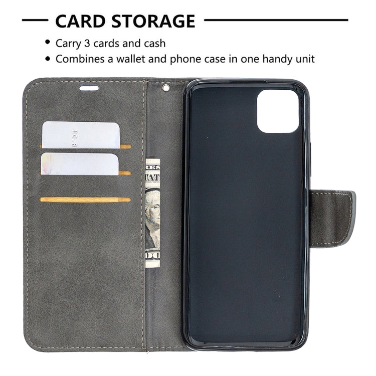 For OPPO Realme C11 Retro Lambskin Texture Pure Color Horizontal Flip PU Leather Case, with Holder & Card Slots & Wallet & Lanyard