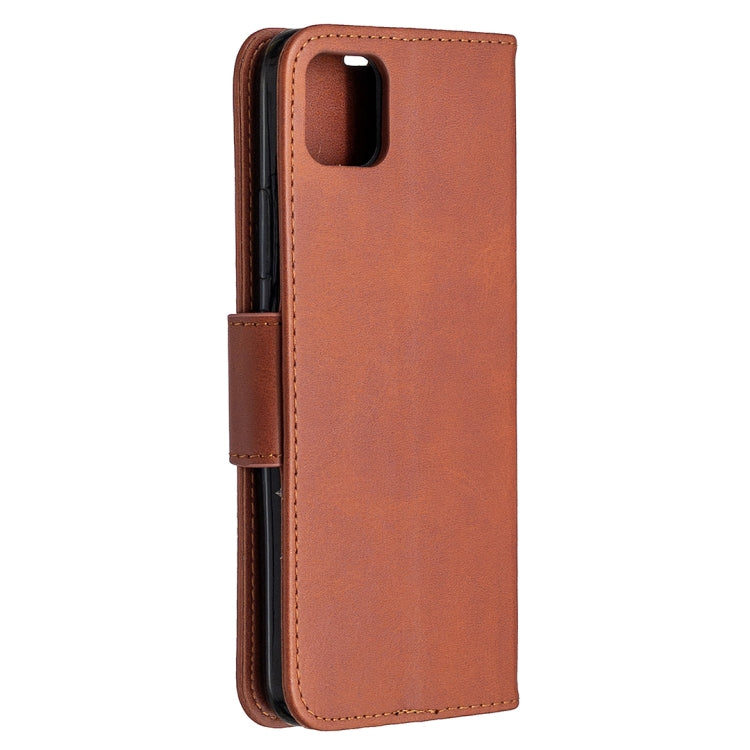 For OPPO Realme C11 Retro Lambskin Texture Pure Color Horizontal Flip PU Leather Case, with Holder & Card Slots & Wallet & Lanyard