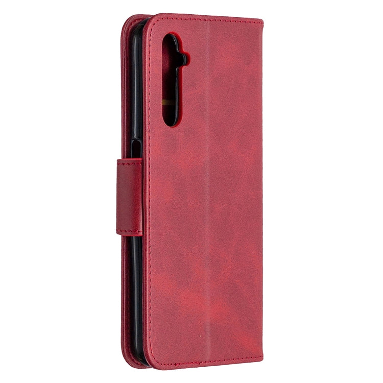 For OPPO Realme 6 Retro Lambskin Texture Pure Color Horizontal Flip PU Leather Case, with Holder & Card Slots & Wallet & Lanyard