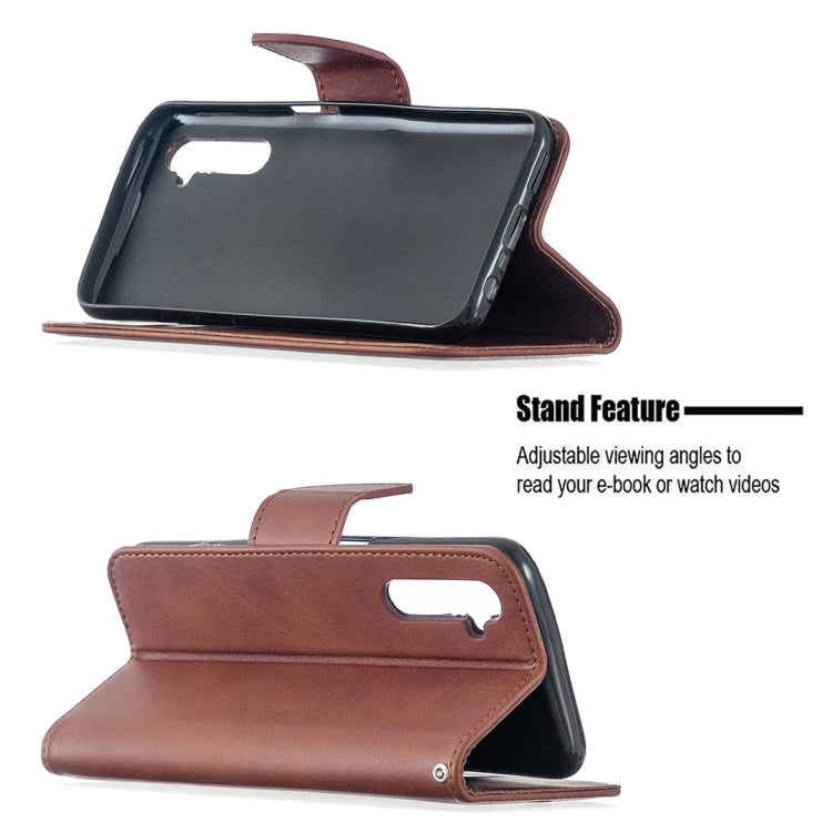 For OPPO Realme 6 Retro Lambskin Texture Pure Color Horizontal Flip PU Leather Case, with Holder & Card Slots & Wallet & Lanyard