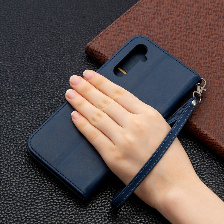 For OPPO Realme 6 Retro Lambskin Texture Pure Color Horizontal Flip PU Leather Case, with Holder & Card Slots & Wallet & Lanyard