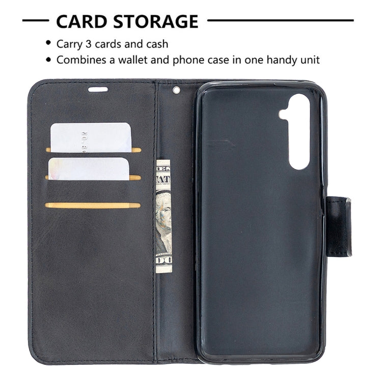 For OPPO Realme 6 Pro Retro Lambskin Texture Pure Color Horizontal Flip PU Leather Case, with Holder & Card Slots & Wallet & Lanyard