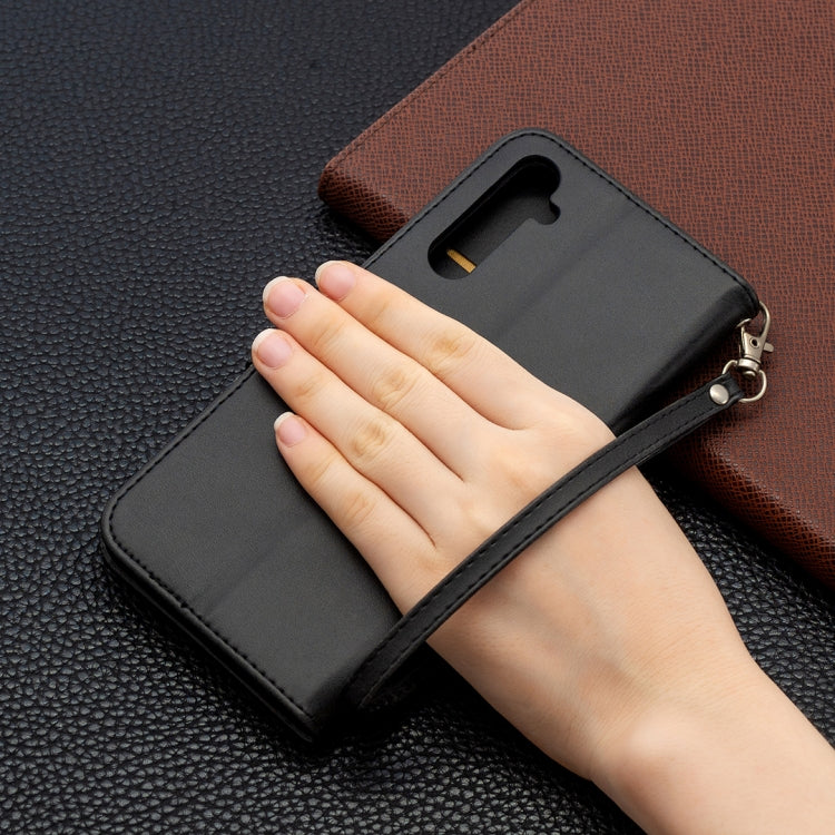 For OPPO Realme 6 Pro Retro Lambskin Texture Pure Color Horizontal Flip PU Leather Case, with Holder & Card Slots & Wallet & Lanyard