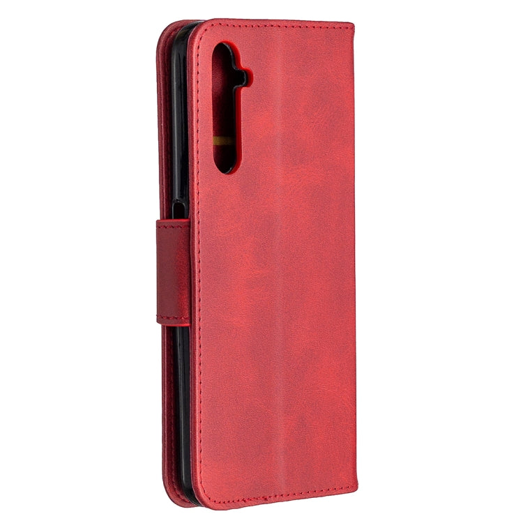 For OPPO Realme 6 Pro Retro Lambskin Texture Pure Color Horizontal Flip PU Leather Case, with Holder & Card Slots & Wallet & Lanyard