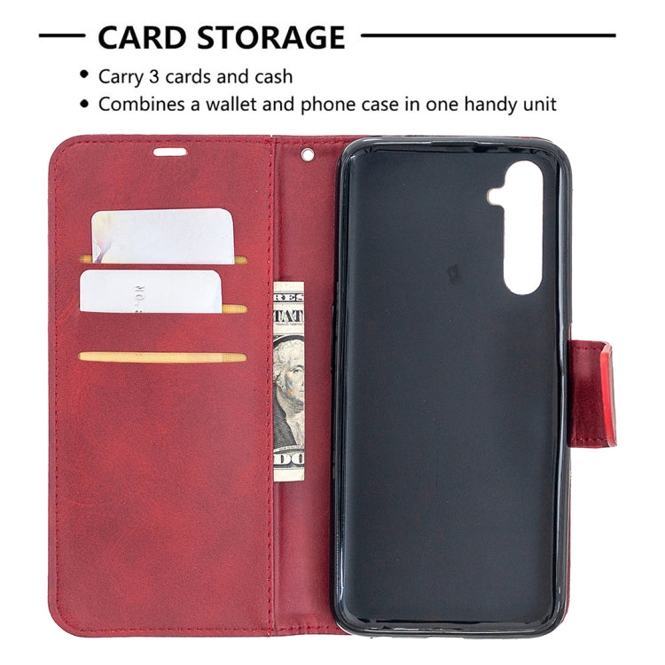 For OPPO Realme 6 Pro Retro Lambskin Texture Pure Color Horizontal Flip PU Leather Case, with Holder & Card Slots & Wallet & Lanyard