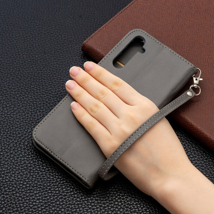 For OPPO Realme 6 Pro Retro Lambskin Texture Pure Color Horizontal Flip PU Leather Case, with Holder & Card Slots & Wallet & Lanyard