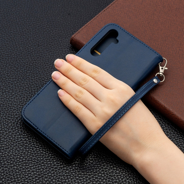 For OPPO Realme 6 Pro Retro Lambskin Texture Pure Color Horizontal Flip PU Leather Case, with Holder & Card Slots & Wallet & Lanyard