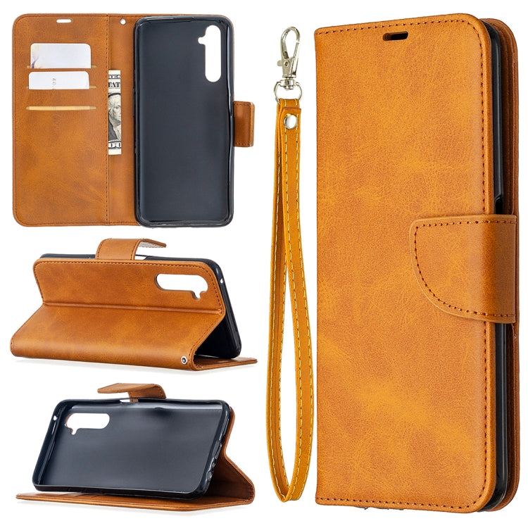 For OPPO Realme 6 Pro Retro Lambskin Texture Pure Color Horizontal Flip PU Leather Case, with Holder & Card Slots & Wallet & Lanyard