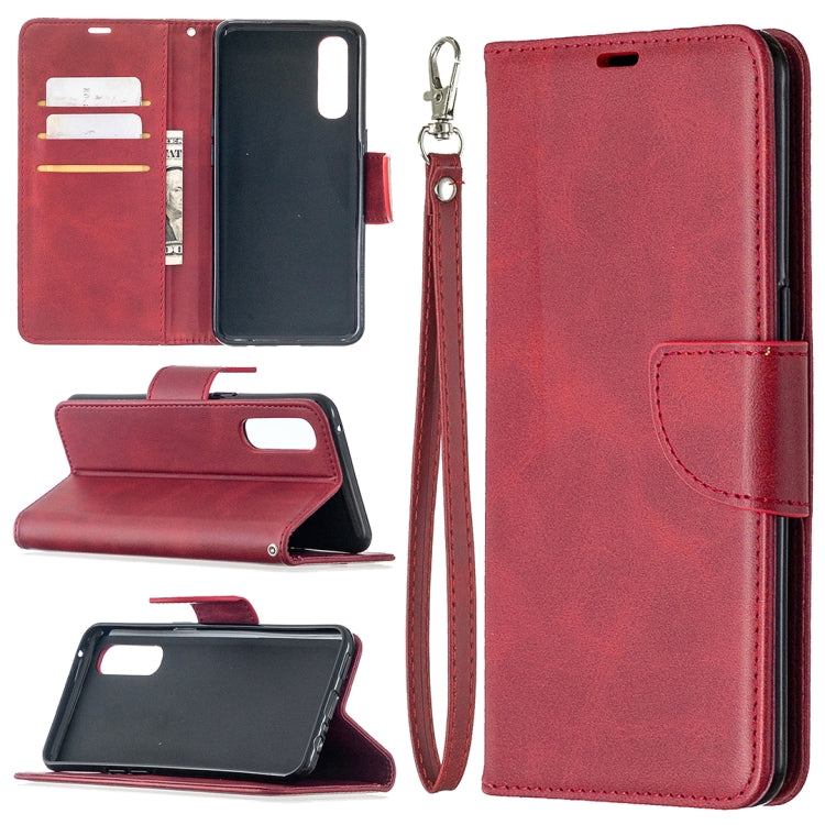 For OPPO Reno3 Pro Retro Lambskin Texture Pure Color Horizontal Flip PU Leather Case, with Holder & Card Slots & Wallet & Lanyard