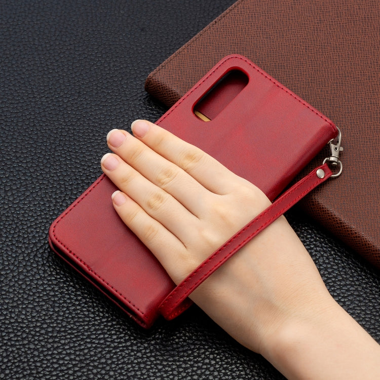 For OPPO Reno3 Pro Retro Lambskin Texture Pure Color Horizontal Flip PU Leather Case, with Holder & Card Slots & Wallet & Lanyard