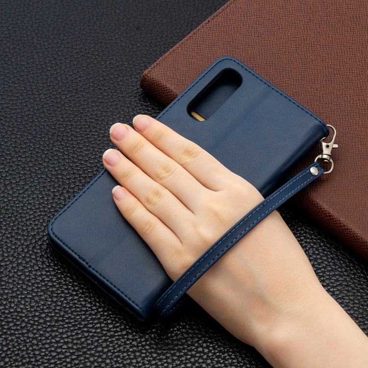For OPPO Reno3 Pro Retro Lambskin Texture Pure Color Horizontal Flip PU Leather Case, with Holder & Card Slots & Wallet & Lanyard