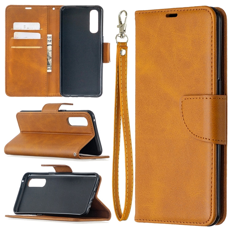 For OPPO Reno3 Pro Retro Lambskin Texture Pure Color Horizontal Flip PU Leather Case, with Holder & Card Slots & Wallet & Lanyard