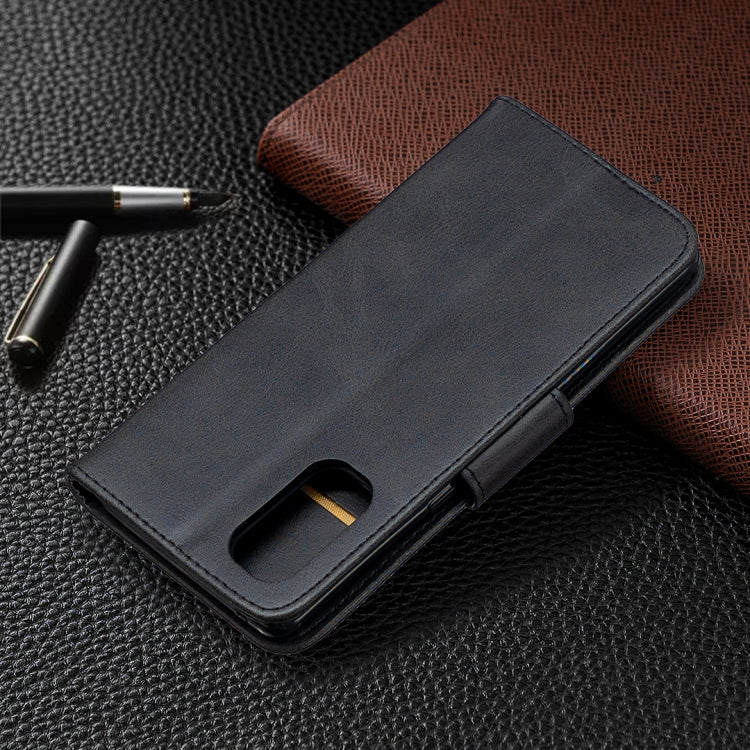 For OPPO Reno4 Pro 5G Retro Lambskin Texture Pure Color Horizontal Flip PU Leather Case, with Holder & Card Slots & Wallet & Lanyard