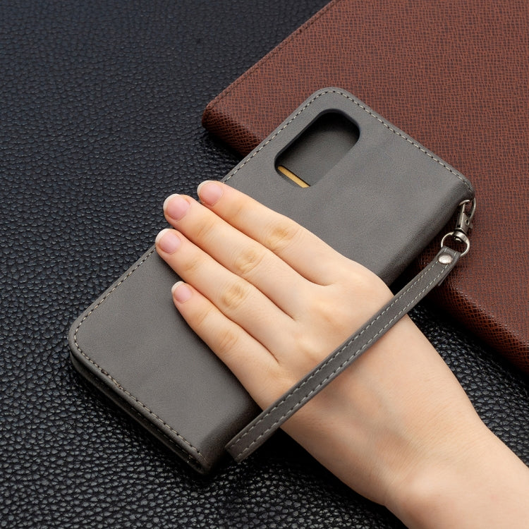 For OPPO Reno4 Pro 5G Retro Lambskin Texture Pure Color Horizontal Flip PU Leather Case, with Holder & Card Slots & Wallet & Lanyard