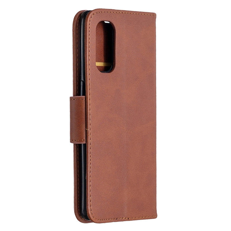 For OPPO Reno4 Pro 5G Retro Lambskin Texture Pure Color Horizontal Flip PU Leather Case, with Holder & Card Slots & Wallet & Lanyard