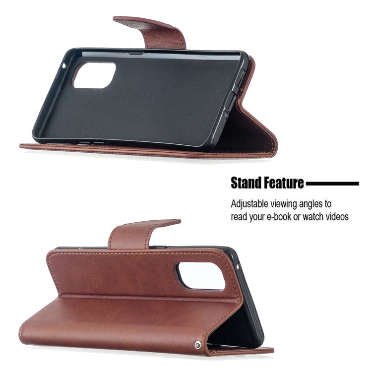 For OPPO Reno4 Pro 5G Retro Lambskin Texture Pure Color Horizontal Flip PU Leather Case, with Holder & Card Slots & Wallet & Lanyard