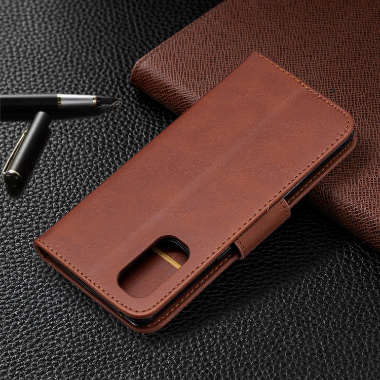 For OPPO Reno4 Pro 5G Retro Lambskin Texture Pure Color Horizontal Flip PU Leather Case, with Holder & Card Slots & Wallet & Lanyard