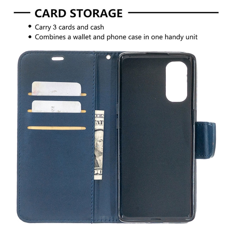 For OPPO Reno4 Pro 5G Retro Lambskin Texture Pure Color Horizontal Flip PU Leather Case, with Holder & Card Slots & Wallet & Lanyard