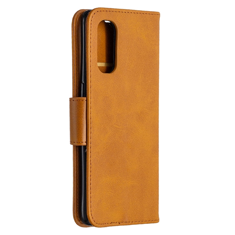 For OPPO Reno4 Pro 5G Retro Lambskin Texture Pure Color Horizontal Flip PU Leather Case, with Holder & Card Slots & Wallet & Lanyard