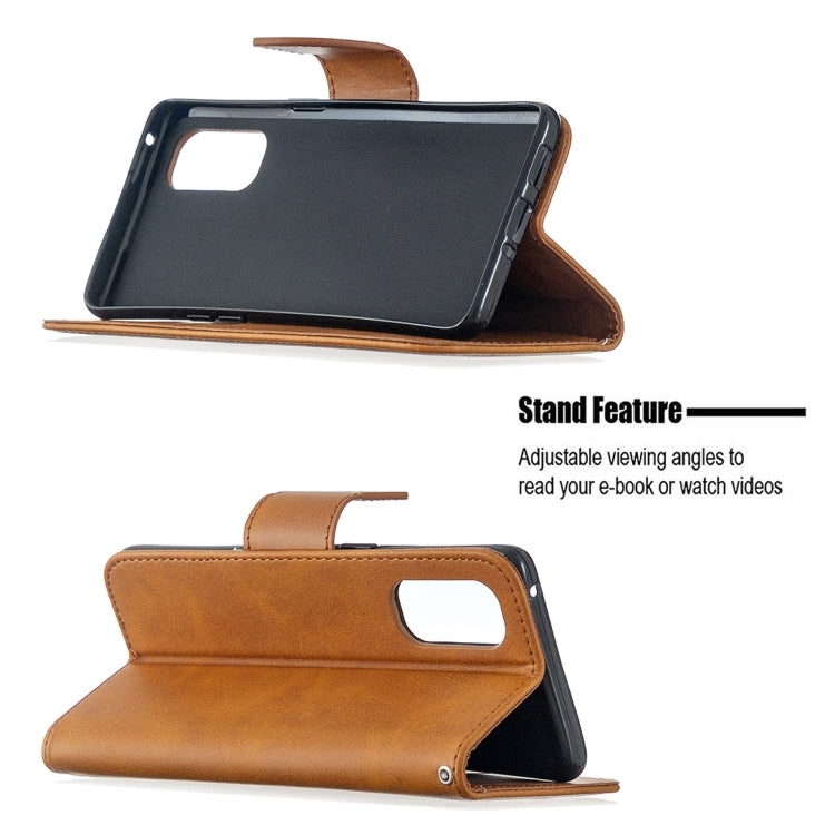 For OPPO Reno4 Pro 5G Retro Lambskin Texture Pure Color Horizontal Flip PU Leather Case, with Holder & Card Slots & Wallet & Lanyard