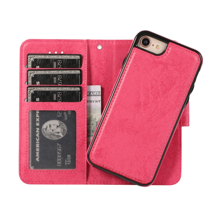 For iPhone SE 2022 / SE 2020 / 8 / 7 KLT888-2 Retro 2 in 1 Detachable Magnetic Horizontal Flip TPU + PU Leather Case with Holder & Card Slots & Photo Frame & Wallet