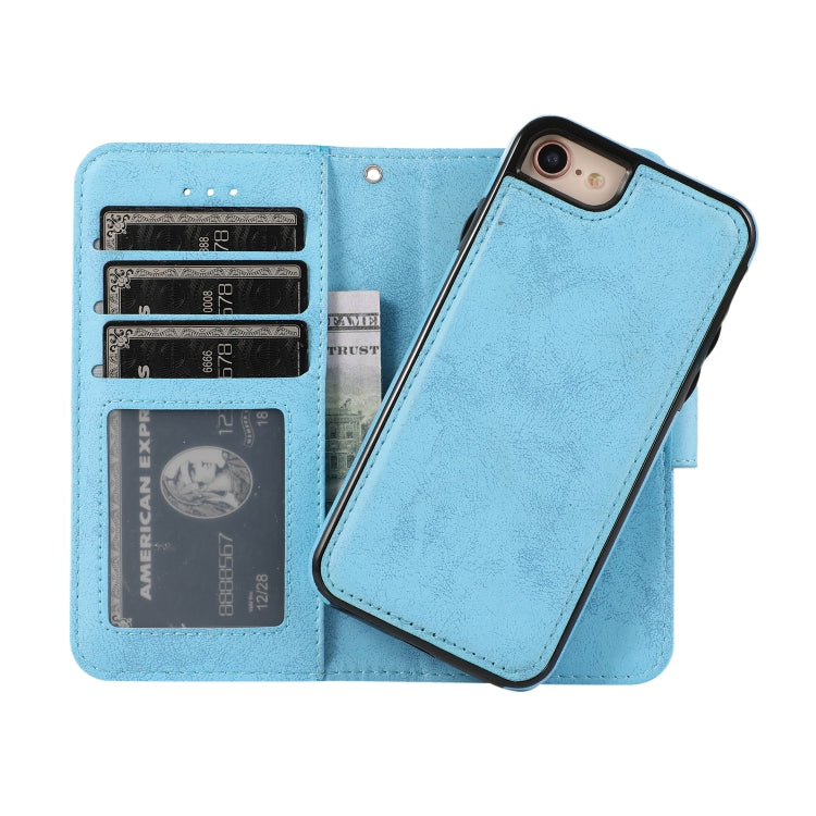 For iPhone SE 2022 / SE 2020 / 8 / 7 KLT888-2 Retro 2 in 1 Detachable Magnetic Horizontal Flip TPU + PU Leather Case with Holder & Card Slots & Photo Frame & Wallet