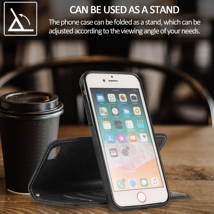 For iPhone SE 2022 / SE 2020 / 8 / 7 KLT888-2 Retro 2 in 1 Detachable Magnetic Horizontal Flip TPU + PU Leather Case with Holder & Card Slots & Photo Frame & Wallet