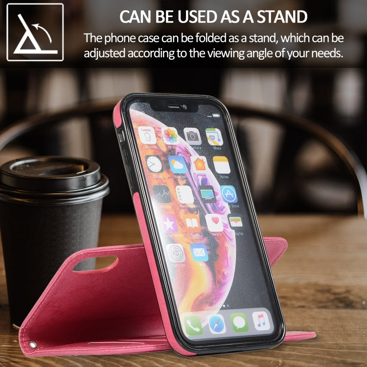 For iPhone XR KLT888-2 Retro 2 in 1 Detachable Magnetic Horizontal Flip TPU + PU Leather Case with Holder & Card Slots & Photo Frame & Wallet