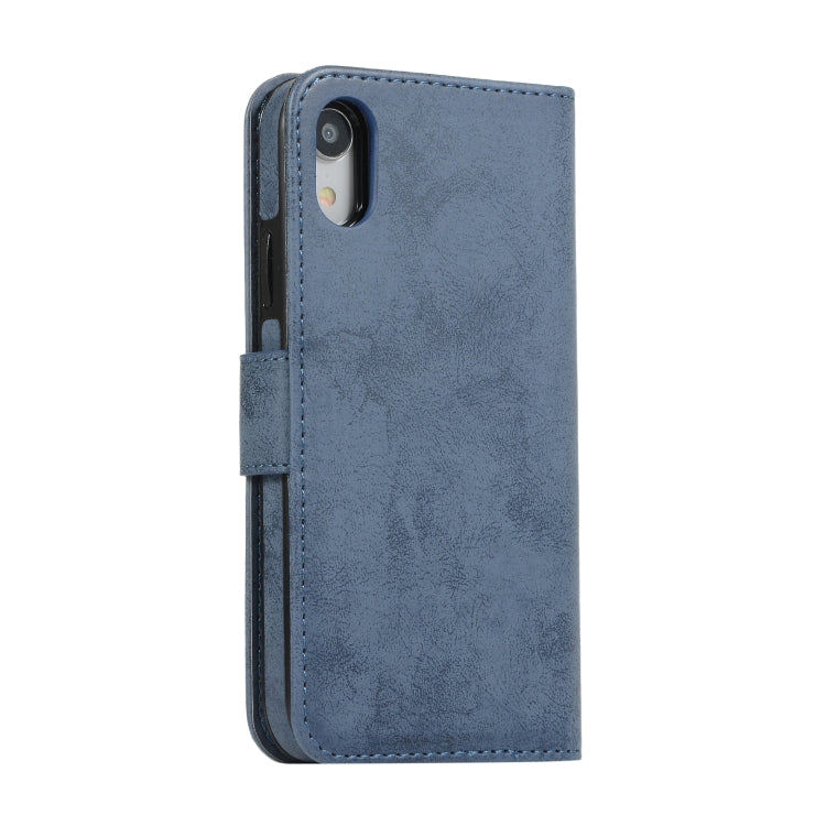 For iPhone XR KLT888-2 Retro 2 in 1 Detachable Magnetic Horizontal Flip TPU + PU Leather Case with Holder & Card Slots & Photo Frame & Wallet