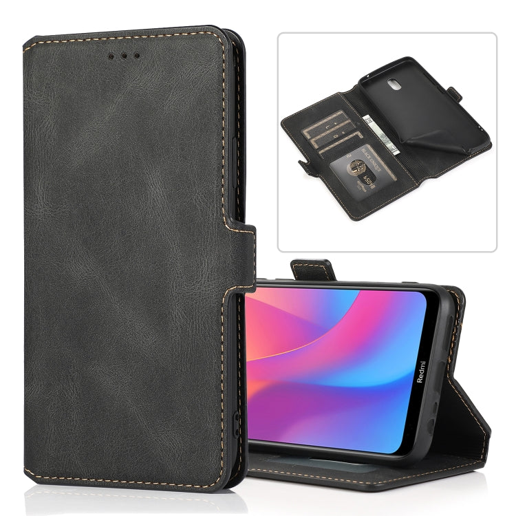 For Xiaomi Redmi 8A Retro Magnetic Closing Clasp Horizontal Flip Leather Case with Holder & Card Slots & Photo Frame & Wallet