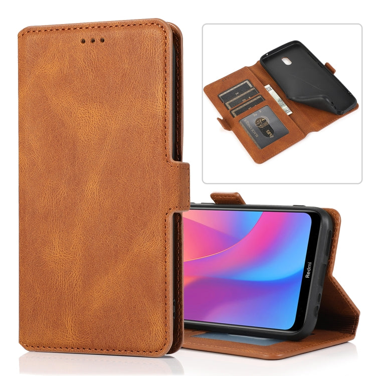 For Xiaomi Redmi 8A Retro Magnetic Closing Clasp Horizontal Flip Leather Case with Holder & Card Slots & Photo Frame & Wallet
