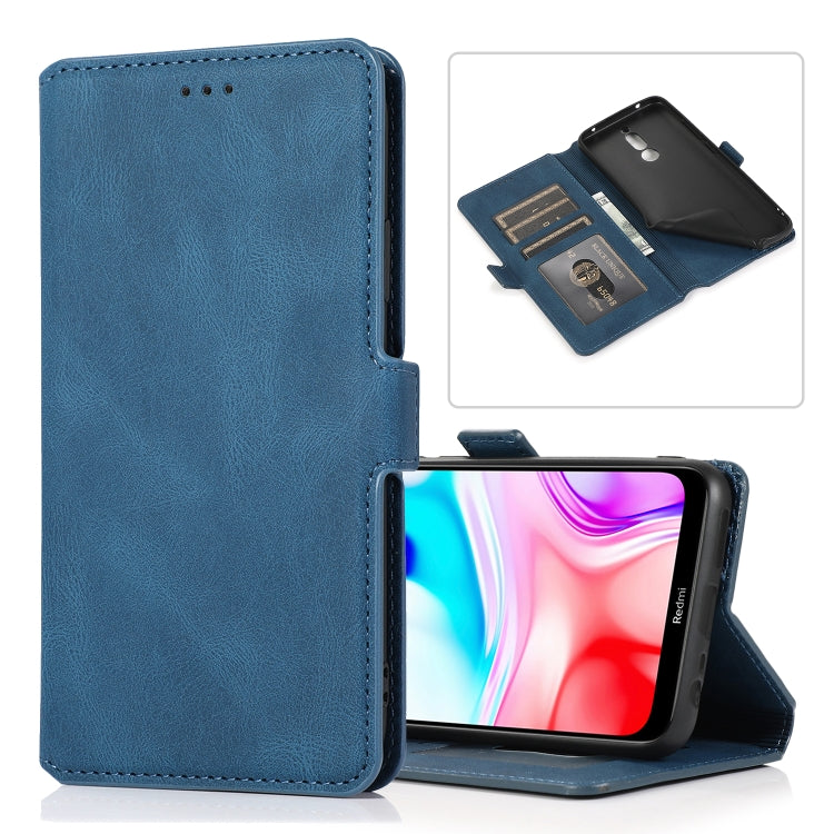 For Xiaomi Redmi 8 Retro Magnetic Closing Clasp Horizontal Flip Leather Case with Holder & Card Slots & Photo Frame & Wallet
