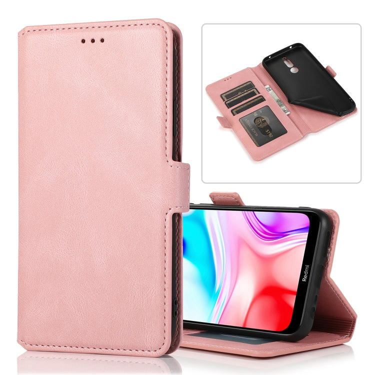 For Xiaomi Redmi 8 Retro Magnetic Closing Clasp Horizontal Flip Leather Case with Holder & Card Slots & Photo Frame & Wallet