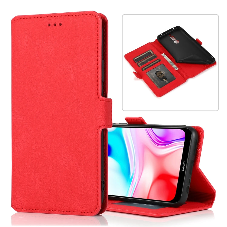 For Xiaomi Redmi 8 Retro Magnetic Closing Clasp Horizontal Flip Leather Case with Holder & Card Slots & Photo Frame & Wallet