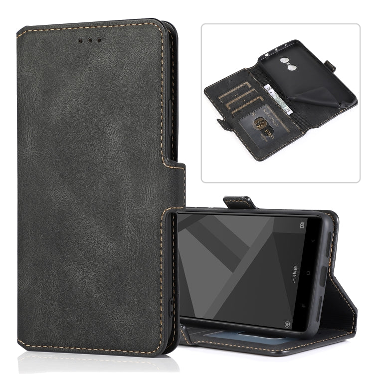 For Xiaomi Redmi Note 4X Retro Magnetic Closing Clasp Horizontal Flip Leather Case with Holder & Card Slots & Photo Frame & Wallet