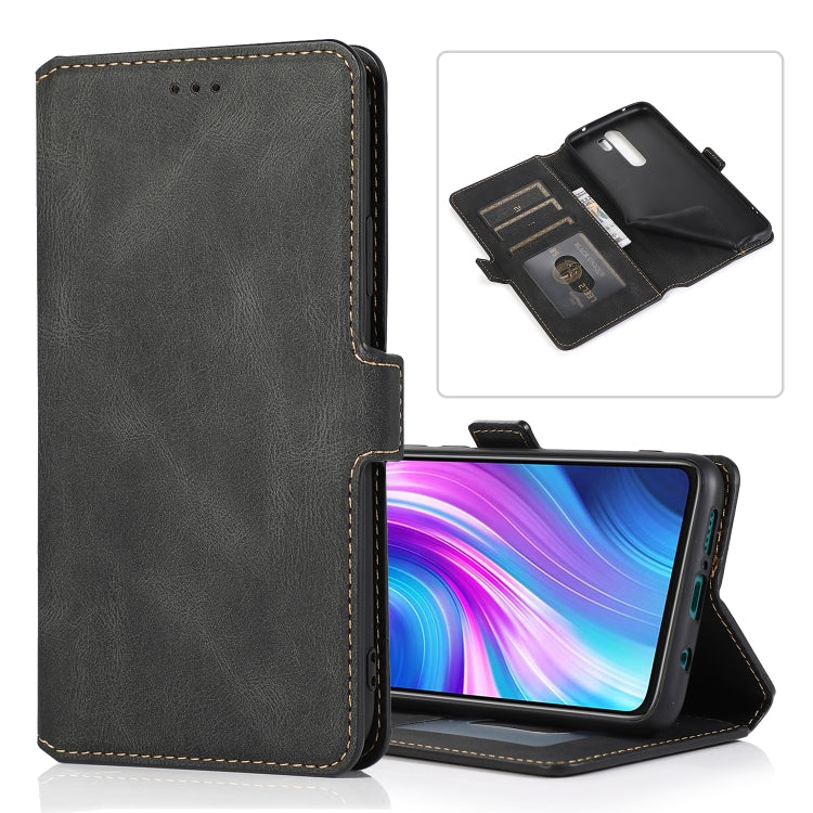 For Xiaomi Redmi Note 8 Pro Retro Magnetic Closing Clasp Horizontal Flip Leather Case with Holder & Card Slots & Photo Frame & Wallet