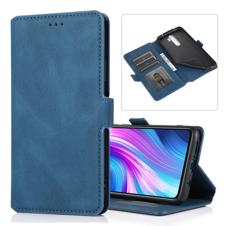 For Xiaomi Redmi Note 8 Pro Retro Magnetic Closing Clasp Horizontal Flip Leather Case with Holder & Card Slots & Photo Frame & Wallet