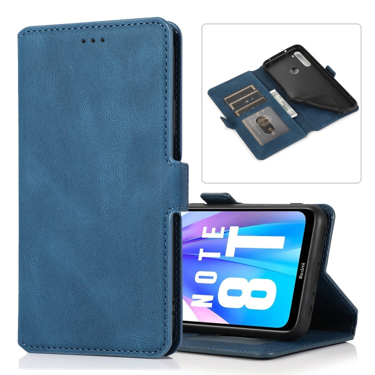 For Xiaomi Redmi Note 8T Retro Magnetic Closing Clasp Horizontal Flip Leather Case with Holder & Card Slots & Photo Frame & Wallet