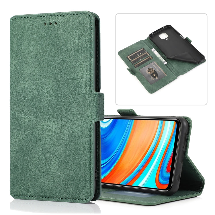 For Xiaomi Redmi Note 9 Pro Retro Magnetic Closing Clasp Horizontal Flip Leather Case with Holder & Card Slots & Photo Frame & Wallet