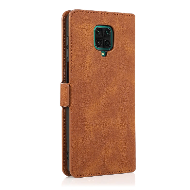 For Xiaomi Redmi Note 9 Pro Retro Magnetic Closing Clasp Horizontal Flip Leather Case with Holder & Card Slots & Photo Frame & Wallet