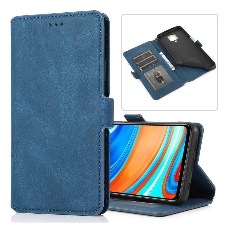 For Xiaomi Redmi Note 9 Pro Retro Magnetic Closing Clasp Horizontal Flip Leather Case with Holder & Card Slots & Photo Frame & Wallet