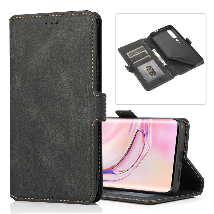 For Xiaomi Mi 10 Pro Retro Magnetic Closing Clasp Horizontal Flip Leather Case with Holder & Card Slots & Photo Frame & Wallet