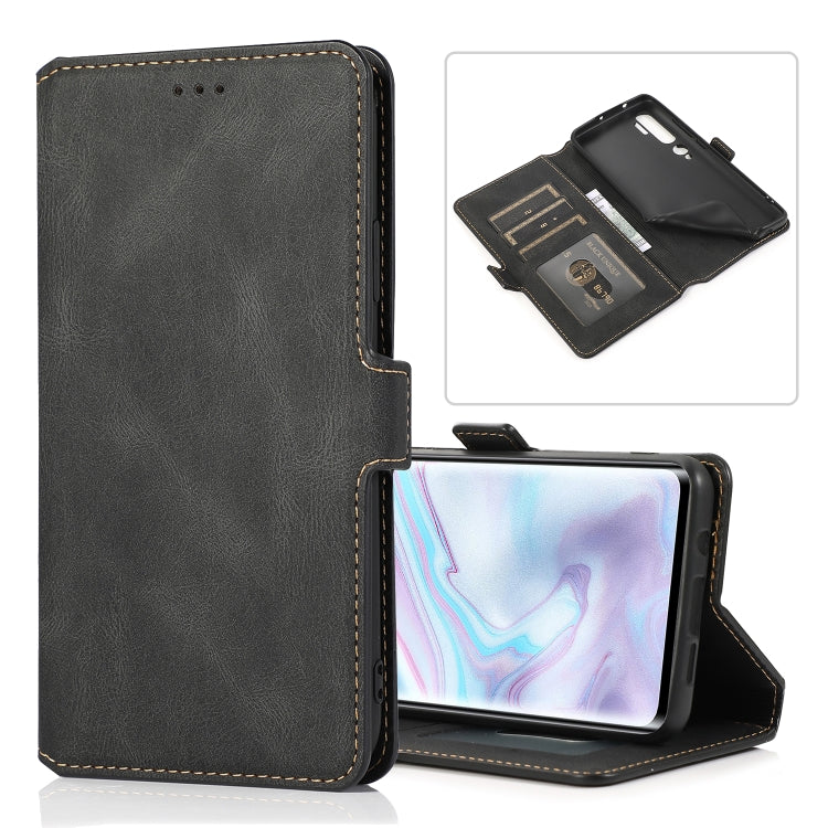 For Xiaomi Mi Note 10 Pro Retro Magnetic Closing Clasp Horizontal Flip Leather Case with Holder & Card Slots & Photo Frame & Wallet
