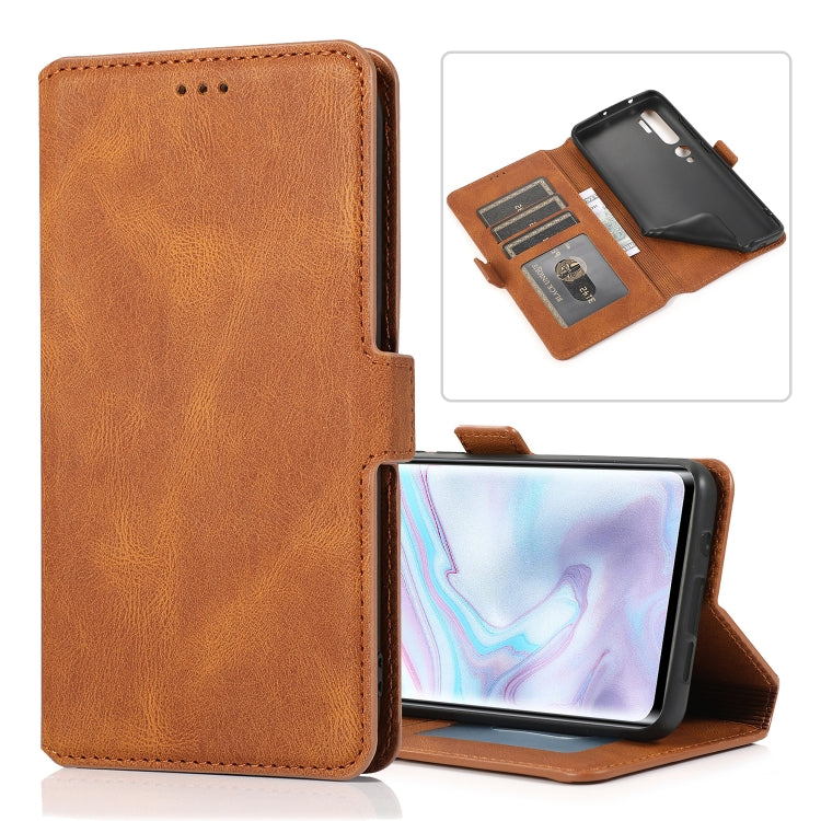 For Xiaomi Mi Note 10 Pro Retro Magnetic Closing Clasp Horizontal Flip Leather Case with Holder & Card Slots & Photo Frame & Wallet